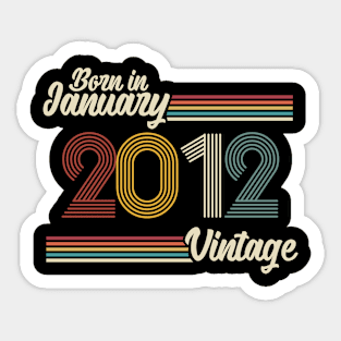 Vintage Born in January 2012 Sticker